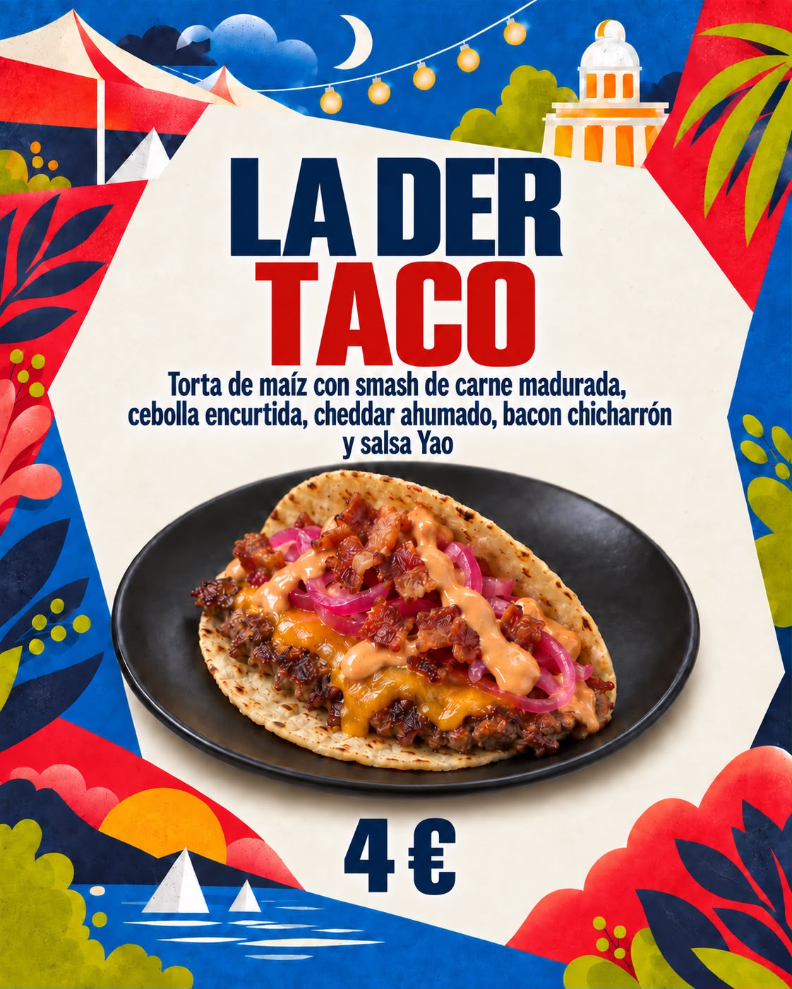 Cartel de la tapa La Der Taco